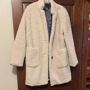 Banana Republic Cream Sherpa Teddy Jacket with Patch Pockets
